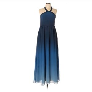 ModCloth blue ombre halter maxi formal dress